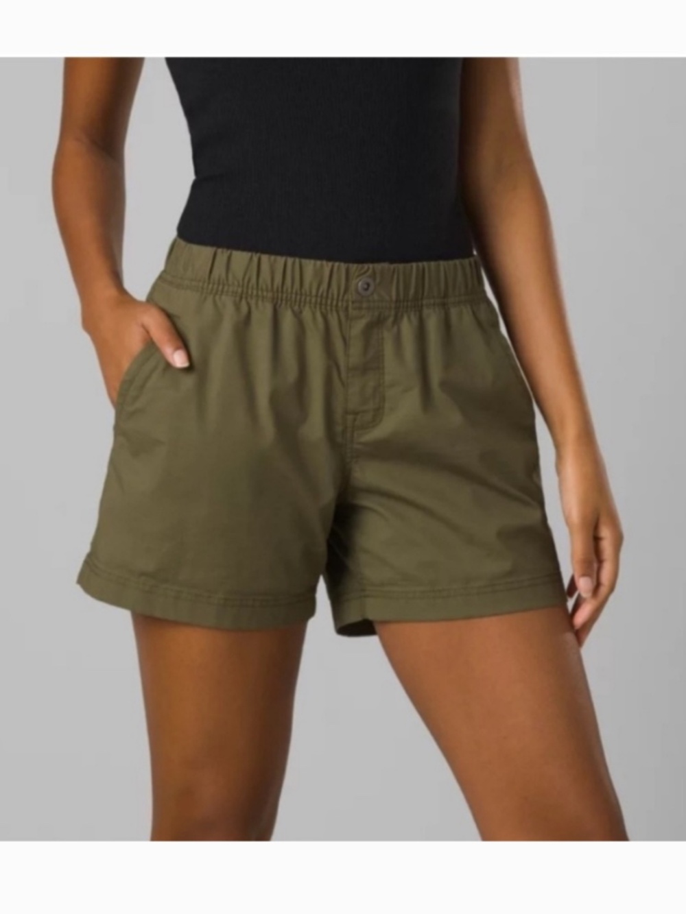 prAna Double Peak Shorts Ripstop Activewear Hiking Khaki Grey Women's size 6